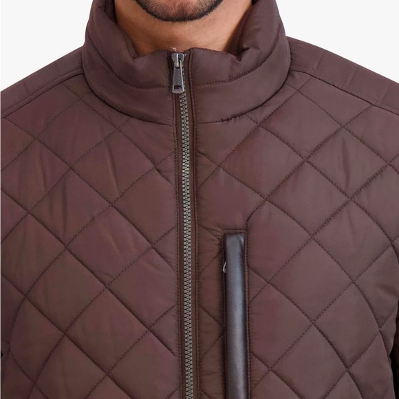 Cole Haan Men’s Diamond Quilt Signature Puffer Jacket with Sherpa Lining NWT - Picture 2 of 11